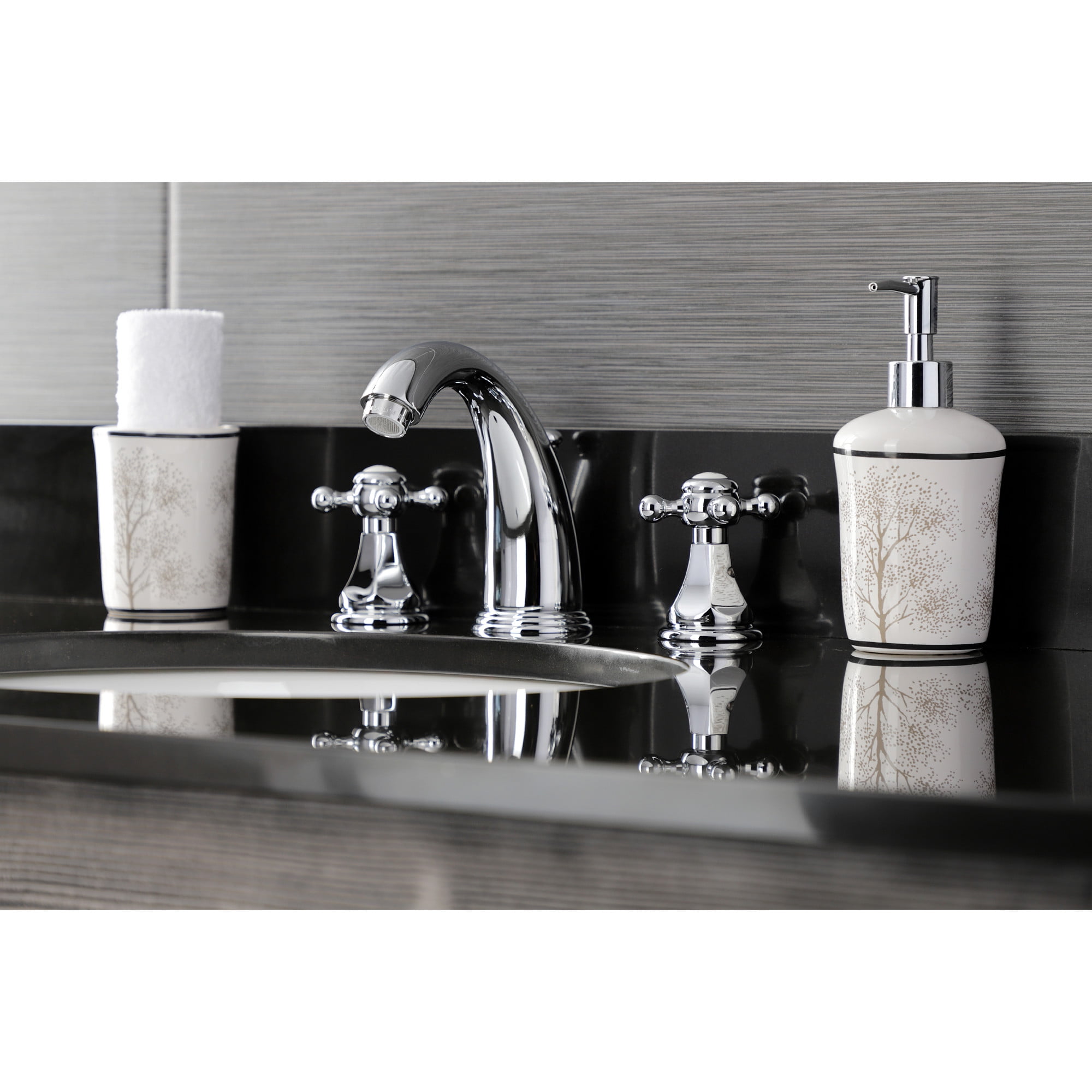 Kingston Brass KB4981BX Metropolitan Widespread Bathroom Faucet with Pop-Up Drain, Polished Chrome