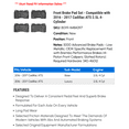 thumbnail image 2 of Front Brake Pad Set - Compatible with 2016 - 2017 Cadillac ATS 2.5L 4-Cylinder - Dynamic Friction, 2 of 2