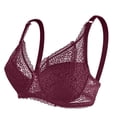 thumbnail image 4 of Lace Bras for Women Lightly Lined Bra Feature V-Neck Push-up Bra Style W-430 Wine 85, 4 of 4
