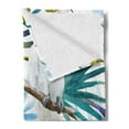 thumbnail image 2 of Tropical Soft Flannel Fleece Blanket, Watercolor White Parrot Birds on Palm Tree Branches Leaves Exotic Nature Artwork, Cozy Plush for Indoor and Outdoor Use, 60" x 80", Multicolor, by Ambesonne, 2 of 5