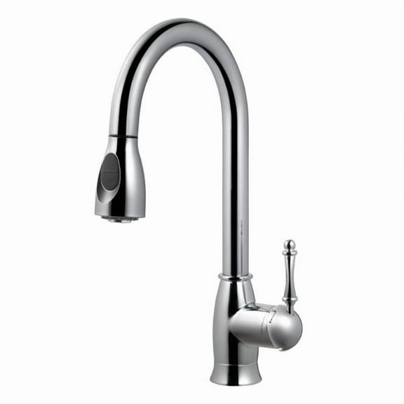 Houzer CAMPD-368-PC 15.8125" Faucet Hole Brass Polished Chrome Camden Pull Down Kitchen Faucet