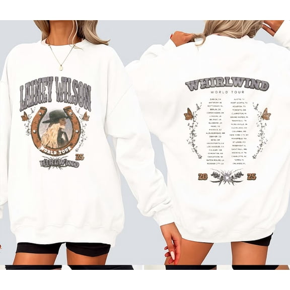 Lainey Wilson Whirlwind World Tour Horseshoe Sweatshirt Sizes S-5XL Goldengate