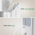 thumbnail image 4 of Deshumidificador Waykar Energy Star 2025 De 120 Pintas Para Habitaciones Grandes En El Sótano Del Hogar De Hasta 6000 Pies Cuadrados. Pie. - Descongelación Automática Ultra Silenciosa (40 Db) Modo De, 4 of 6