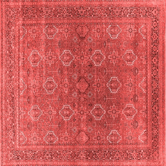 Ahgly Company Indoor Square Oriental Red Industrial Area Rugs, 3' Square