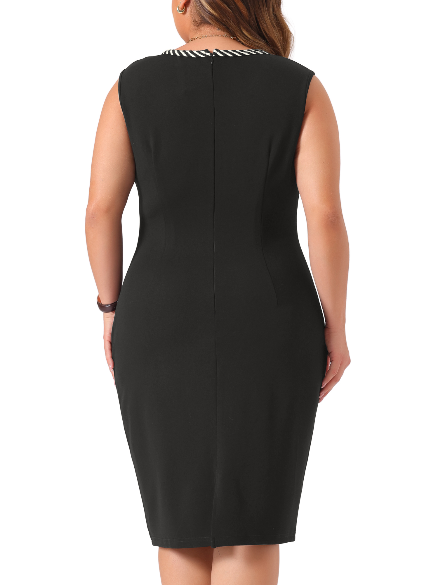 DARING DIVA Plus Size Crew Neck Sleeveless Dress 4X Black