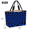 thumbnail image 6 of Blue Black Checkered Beach Bag for Women, Large Breathable Mesh Beach Tote Bag, Modern Abstract Art Sandproof Lightweight Travel Bags for Vacation Picnic Swimming Pool 15.7"x15.7"x9.1", 6 of 9
