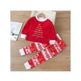 thumbnail image 2 of Qiylii Kids Christmas Clothes Set, Letter Print Tops+Snowflake Print Pants, 2 of 9