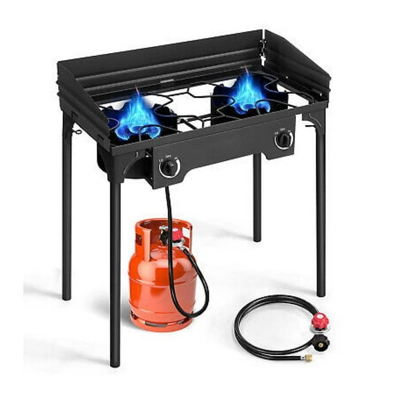AetherLove150000 BTU Powerful 2 Burner Camping Gas Propane Stove for Camping Party Fishing
