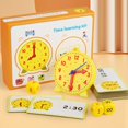 thumbnail image 3 of Montessori Clock Model, Three-needle Linkage Children's Clock Teaching Aids, Teaching And Learning Time Recognition Toy Set, 3 of 5
