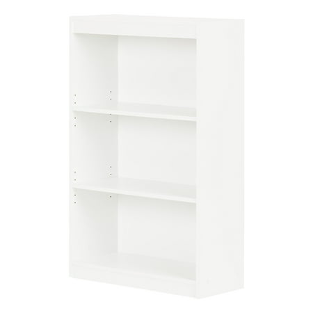 South Shore Smart Basics Bookcase with 3 Shelves, Pure White