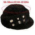 thumbnail image 3 of ZPAQI Sophisticated Heart Hat Rhinestones Decorated Hat Rabbit Furs Hat Stylish Hat, 3 of 18
