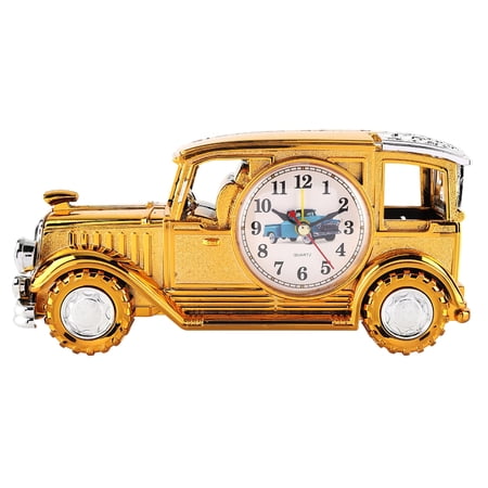 Multi function Desk Alarm Clock Classical Vintage Car Alarm Clock Gift (Gold)