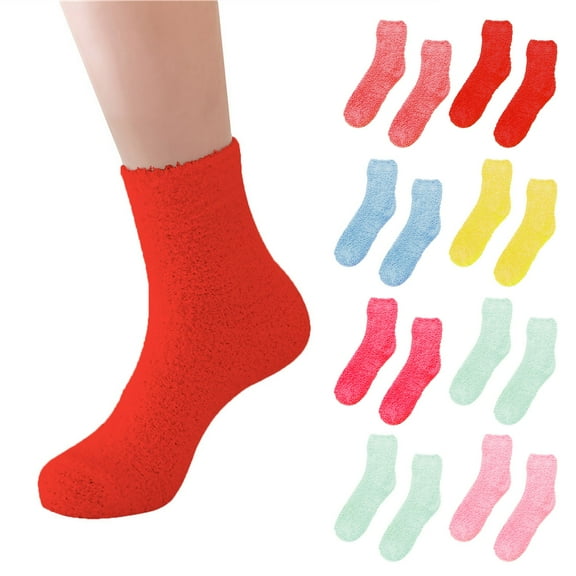 Womens Fuzzy Fluffy Cozy Slipper Socks Warm Soft Winter Plush Home Sleep