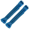 thumbnail image 1 of Paquete de 2 cuerdas para colgar ropa con recubrimiento de plástico, 1/8 pulgada x 66ft (3mmx20m) cuerdas de núcleo de acero para colgar ropa al aire libre [Azul], 1 of 1