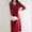 Red, variant on Long Sleeve V Neck Wool Knit Dress For Women French Style Layering Long Dress For Fall And Winter Cozy Warm Casual Maxi Dress Long Sequin Dress Long Evening Dresses for Women Formal 2017 Swimming