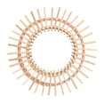 thumbnail image 1 of WHAMVOX Beige Wicker Weave Design Wall Hanging Mirror for Home Decor and Photography Props, Glass Material, 1 of 5