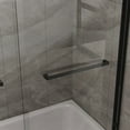 thumbnail image 4 of Resenkos Double Sliding Bathtub Shower Door 60 in. W x 58 in. H Aluminum Framed Shower Enclosure For Tub with SGCC Clear Tempered Glass, Stainless Steel Hardware, Black, 4 of 7