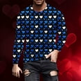 thumbnail image 2 of hotojiny Long Sleeve Shirts for Men Valentine's T-Shirt Heart Printed Tees Cute Crew Neck Pullover Top Valentine's Day Outfit, 2 of 5