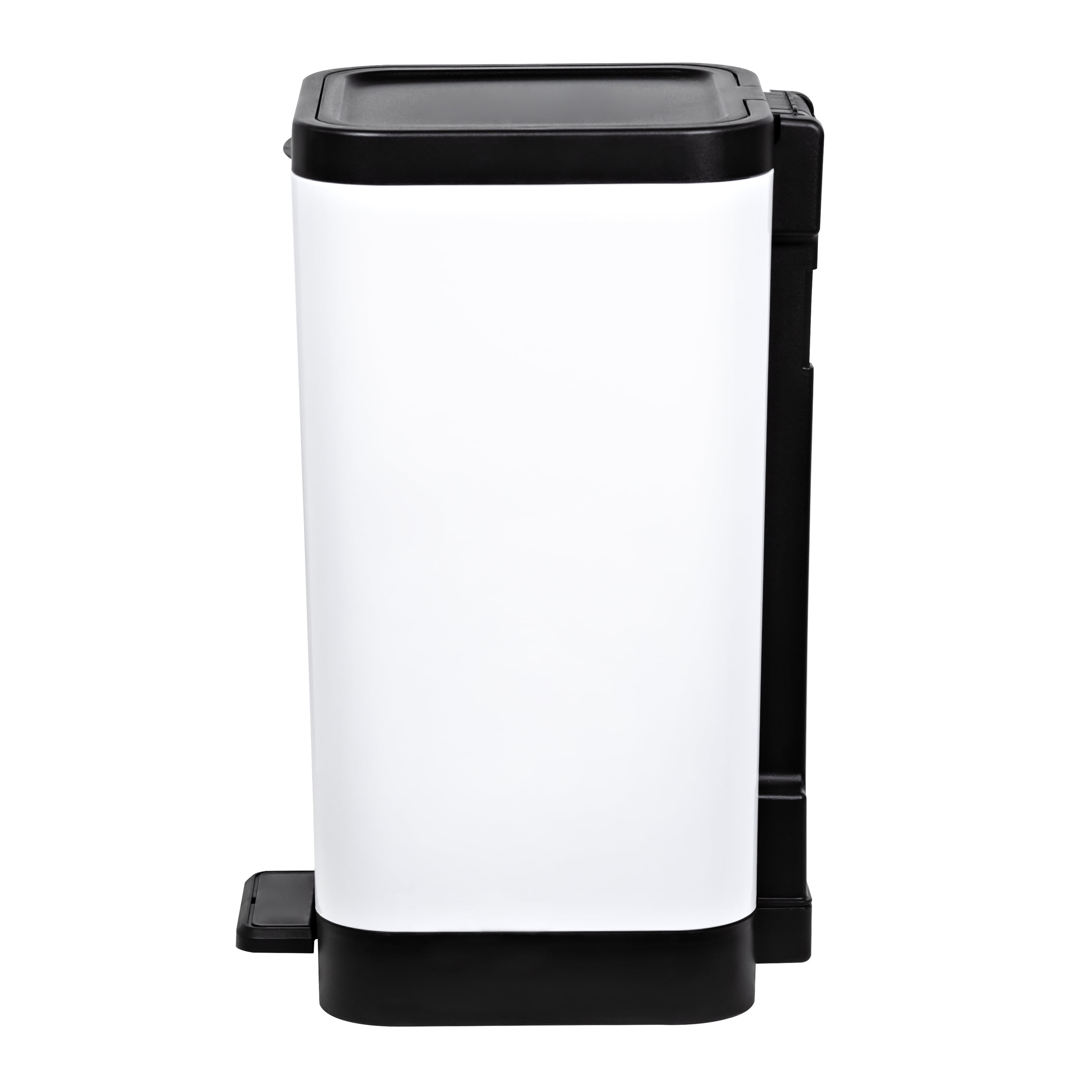 (2 pack) Hefty Bathroom Trash Can, 2.6 Gallon Small Plastic Step Garbage Bucket Bin with Foot Pedal Lid, White