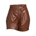 thumbnail image 5 of Madden NYC Juniors' Plus Size Faux Leather Paperbag Shorts, 5 of 5