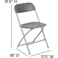 thumbnail image 2 of SSyao Set of 2 Plastic Folding Chairs - 650 LB Weight Capacity Lightweight Stackable Folding Chair-Grey, 2 of 10