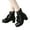 Black, variant on Womens Platform Gothic Ankle Boots Vintage Lace Up Chunky Heel Bow Cosplay Lolita Shoes