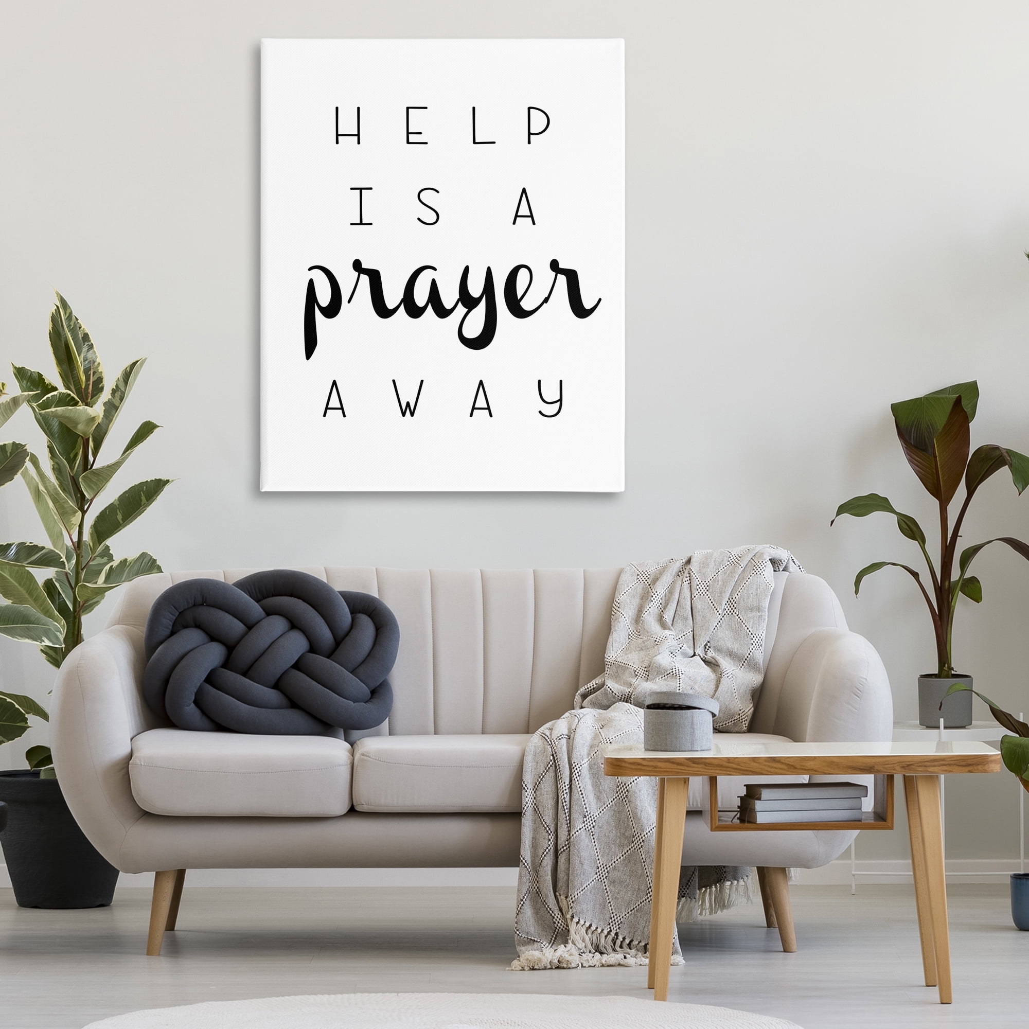Stupell Industries A Prayer Away Sentiment Religious & Spiritual Painting Wrapped Canvas Art Print Wall Art, 36 x 48