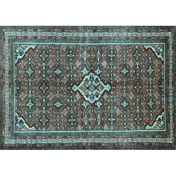 Ahgly Company Indoor Rectangle Persian Light Blue Traditional Area Rugs, 7' x 10'