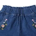 thumbnail image 3 of XBASW 2-7T Girls Embroidery Jeans Shorts for Kids Baby Summer Elastic Waist Denim Shorts Pants, 3 of 9