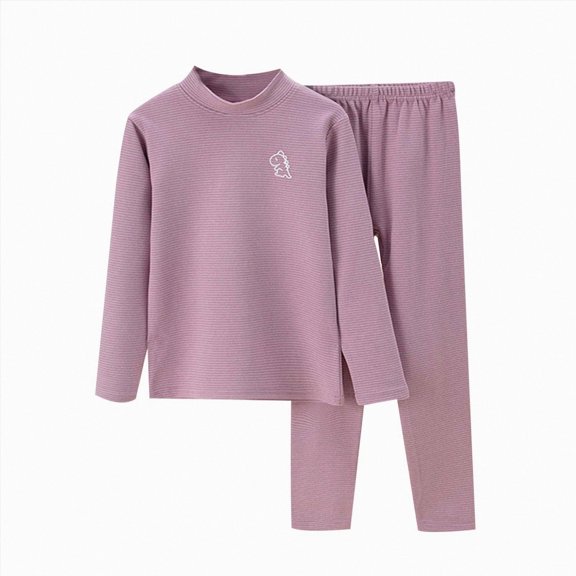 WUANDIXFA Boys Cotton Pajamas Long Sleeve Toddler Boys Pjs Kids Dinosaur Sleepwear Sets Cotton Pjs for Boys,Purple,18-24 Months