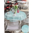 thumbnail image 4 of Outdoor Tablecloth with Umbrella Hole & Zipper, Vintage Teal Round Tablecloth 60 Inch, Modern Abstract Retro Art Patio Table Cover Waterproof Table Cloth for Picnic/Party, 4 of 7
