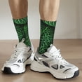thumbnail image 6 of Xecao Natural Green Leaves Pattern Sport Socks for Women and Men Crew Socks Sporty Calf Socks Casual Socks, 6 of 6