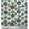 thumbnail image 1 of Soimoi Satin Silk Fabric Mandala Kaleidoscope Print Fabric by The Yard 42 Inch Wide, 1 of 1