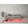 thumbnail image 3 of Ahgly Company Machine Washable Indoor Square Abstract Red Modern Area Rugs, 8' Square, 3 of 4