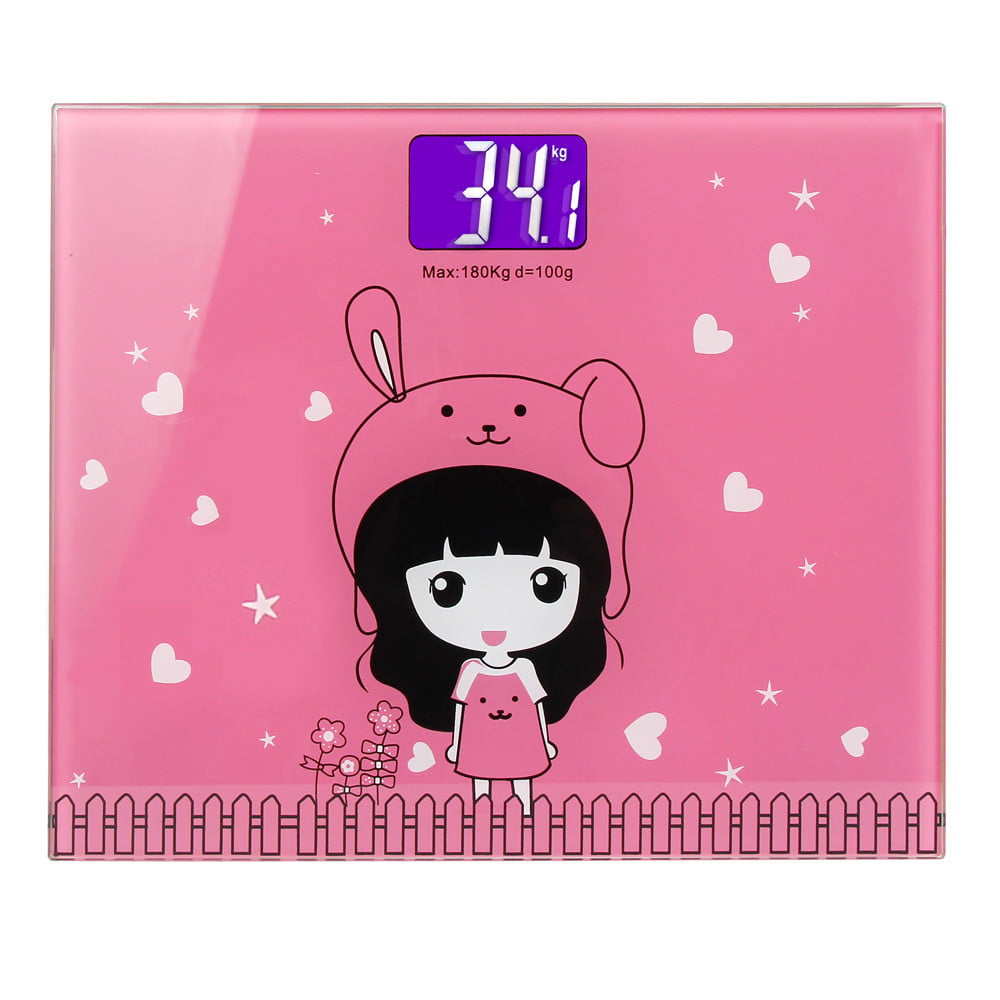 Tiezhimi LCD Display Weighing Scale Cartoon Body Scale Support Measuring  Tool 