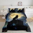 thumbnail image 3 of Feelyou Rustic Tribal Wolf Bedding Comforter Set, Mystic Moon Galaxy Twin Comforter Sets, Teens Kids Boys Girls Reversible Bedding Set, Ultra Soft Bedroom Decor, 2-Piece, 3 of 9