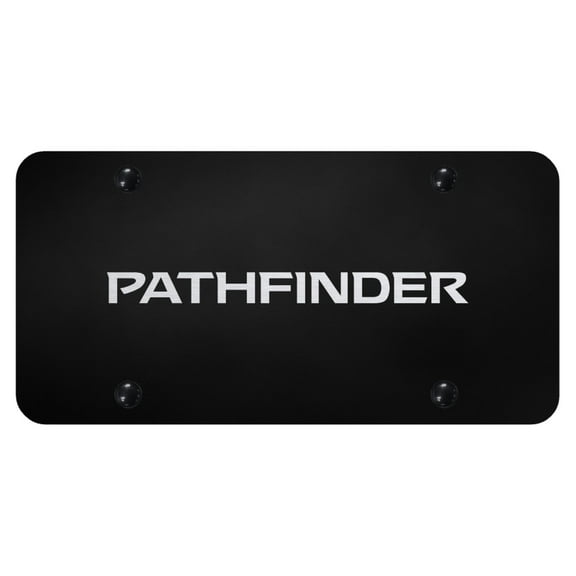 Nissan Pathfinder Laser Etched Logo License Plate (Black)