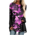 thumbnail image 1 of XZNGL Hauts à Manches Longues pour Femmes Mode pour Femmes T-Shirt Ample à Manches Longues à Col Rond Imprimé Hauts T-Shirt à Manches Longues pour Femmes T-Shirts à Manches Longues pour Femmes T-Shirts Longs pour Femmes, 1 of 5