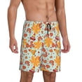thumbnail image 2 of Naloa Hearts And Autumn Leaves Men's Short Pajama Pants, Pj Shorts, Lounge Comfort Shorts-4X-Large, 2 of 6