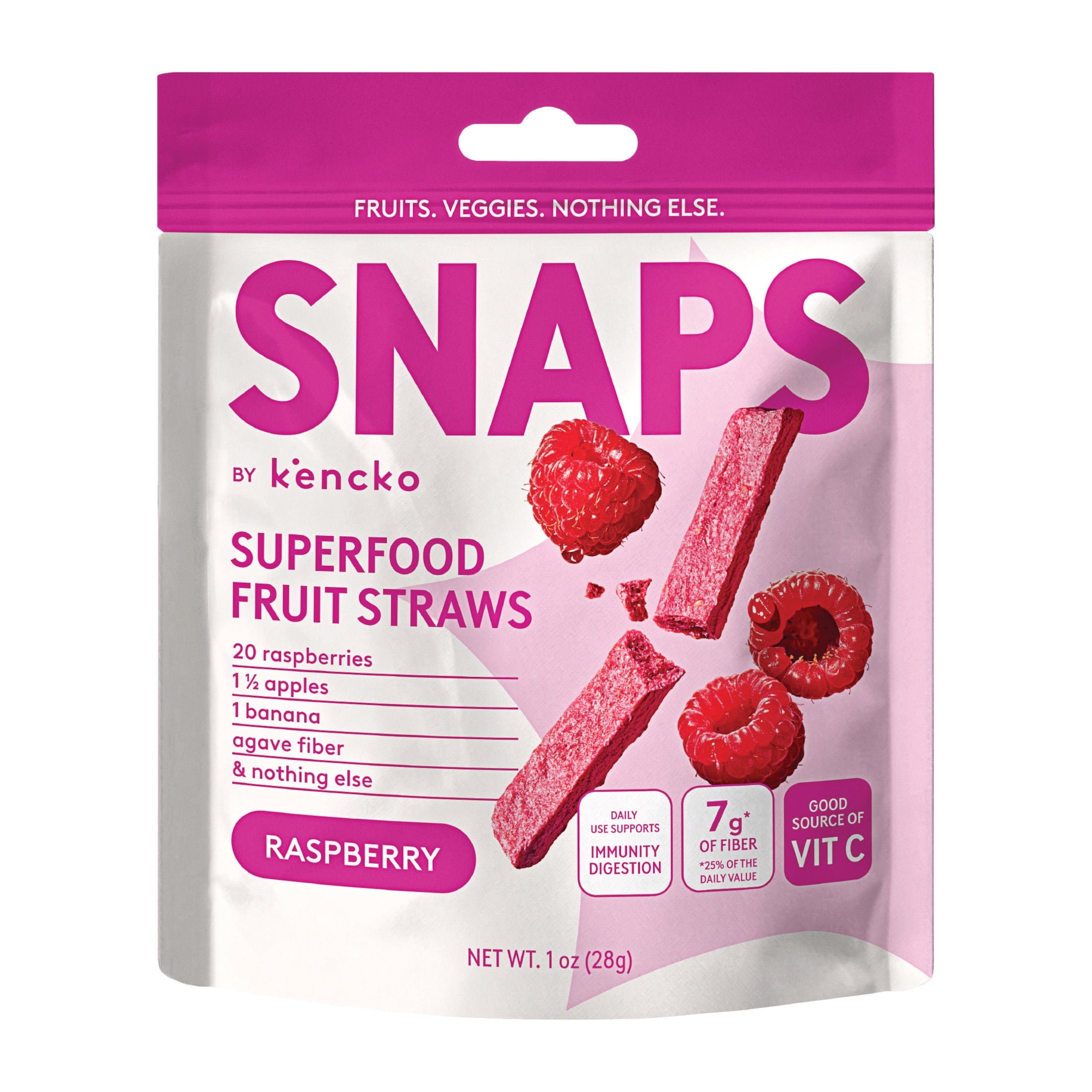 Kencko Chocolate Strawberry Snaps, Superfood Fruit Straws, 1 oz