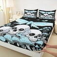 thumbnail image 3 of Feelyou Rustic Moth Butterfly Bed Sheets, Horror Skeleton King Sheets, Mystic Jungle Mushroom Sheet Set, Ultra Soft Home Decor, 4pcs, 3 of 7