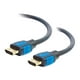 C2G Ethernet Gripping 5ft 4K HDMI Câble avec Connecteurs Ethernet et - M/M - Câble HDMI - Mâle HDMI vers Mâle HDMI - 2 ft - Noir - 4K support – image 2 sur 5