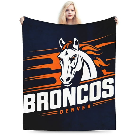 Broncos Themed Blanket - Cozy, Warm, Durable, Suitable for Sofa, Office, Bed, Camping, and Travel, Nap Blanket Car Blanket, Air Conditioning Blanket, Multipurpose Small Blanket