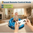 thumbnail image 5 of Lumiparty 12V Kids Electric Bumper Car with Parent Remote Control, 360° Spinning & Music, Safety Belt - Ride On Toys for Toddlers 2-5 Years, Blue, 5 of 7