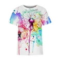 thumbnail image 4 of TSADFHJI T-Shirts pour Femmes Coton Imprimé Col Rond Manches Courtes T-Shirt m, 4 of 5