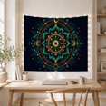 thumbnail image 5 of Golden Sun and Moon Mandala Against Deep Navy Blue, Mystical Celestial for Boho Decor Lovers, Sacred Geometry Art, Housewarming Gift Tapestry Wall Hanging for Living Room and Bedroom, 5 of 7