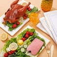 thumbnail image 6 of 6 Pack Plastic Serving Trays, Gold Rim Disposable Serving Trays, Gold Disposable Serving Platter for Food Party Serving Platters and Plastic Trays 13.97x8.46 inches, 6 of 9
