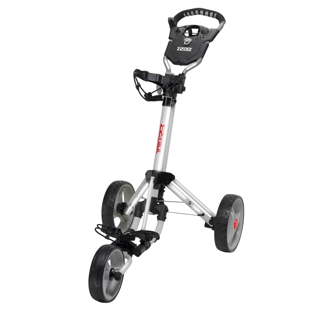 GOLF GIFTS & GALLERY Easy Fold Silver Golf Push Cart