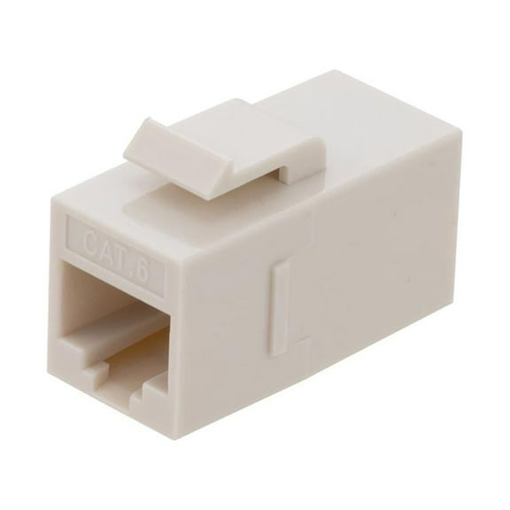 NavePoint CAT6 UTP Inline Keystone Coupler, RJ45 Female to RJ45 Female, Snap-In, 25 pack, Ivory