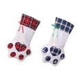 thumbnail image 7 of Christmas Pet Stocking Socks Dog Cat Paw Plaid Xmas Tree Hanging Ornament Gift, 7 of 7